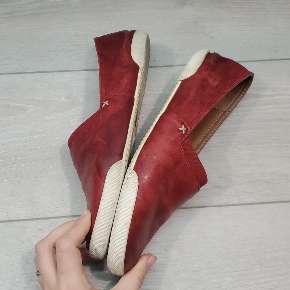 Frye Womens Melanie Leather Burn red Comfort Loafer Flats shoes sz 8M - Picture 10 of 15